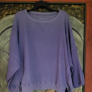 Aerie WAFFLE KNIT OVERSIZED CREW NECK TOP (big hug)  NWOT XXL